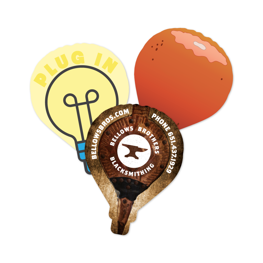 Custom Plastic 3" x 2.25" Hot Air Balloon Shape Cards