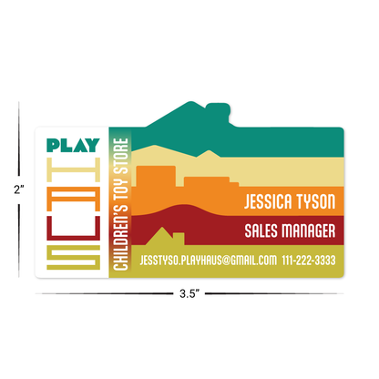 Custom Plastic 3.5" x 2" House Shape Cards