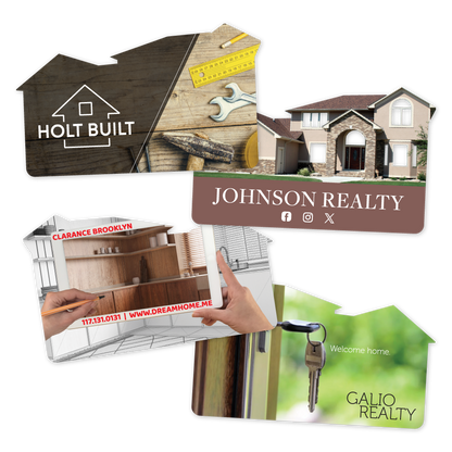 Custom Plastic 3.375" x 2" House Shape Cards