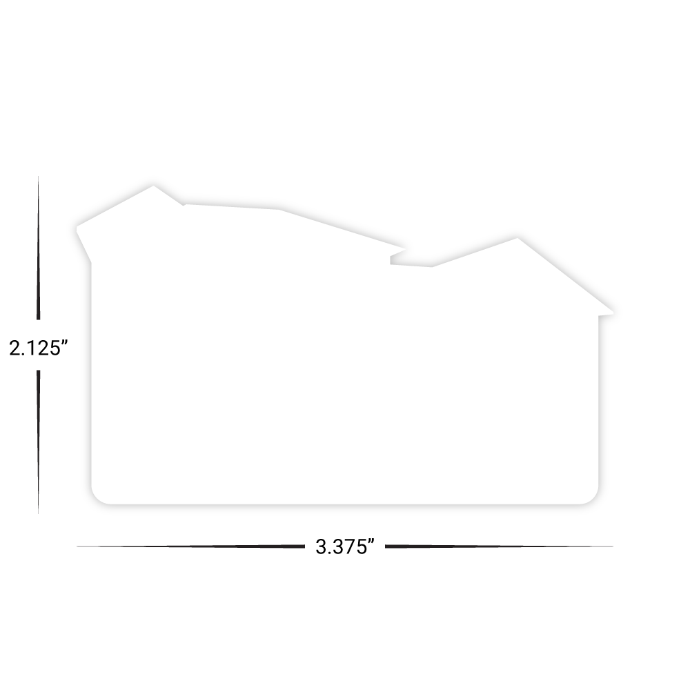 Custom Plastic 3.375" x 2" House Shape Cards