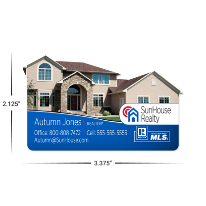 Custom Plastic 3.375" x 2" House Shape Cards