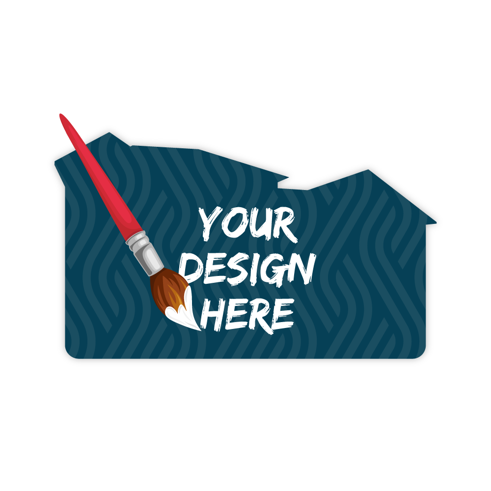 Custom Plastic 3.375" x 2" House Shape Cards