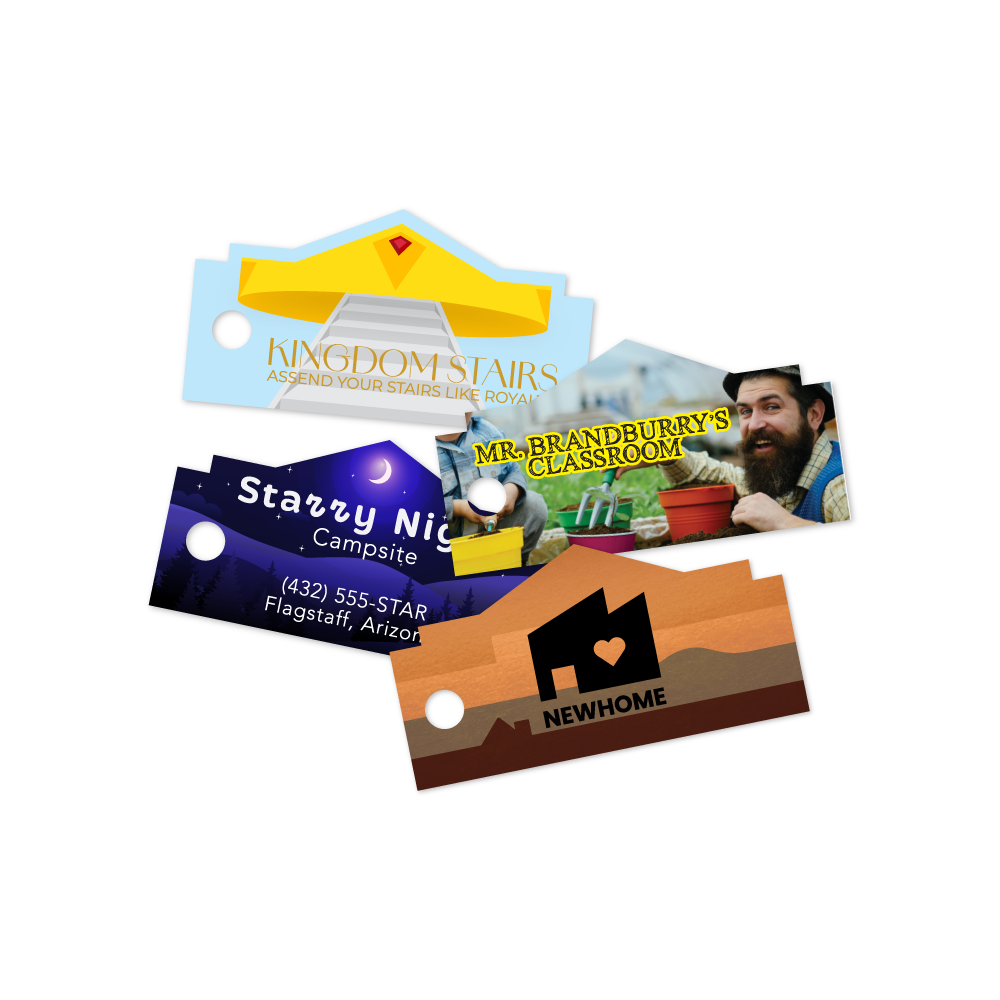 Custom Plastic 1.9" x 1" Small House Key Tags