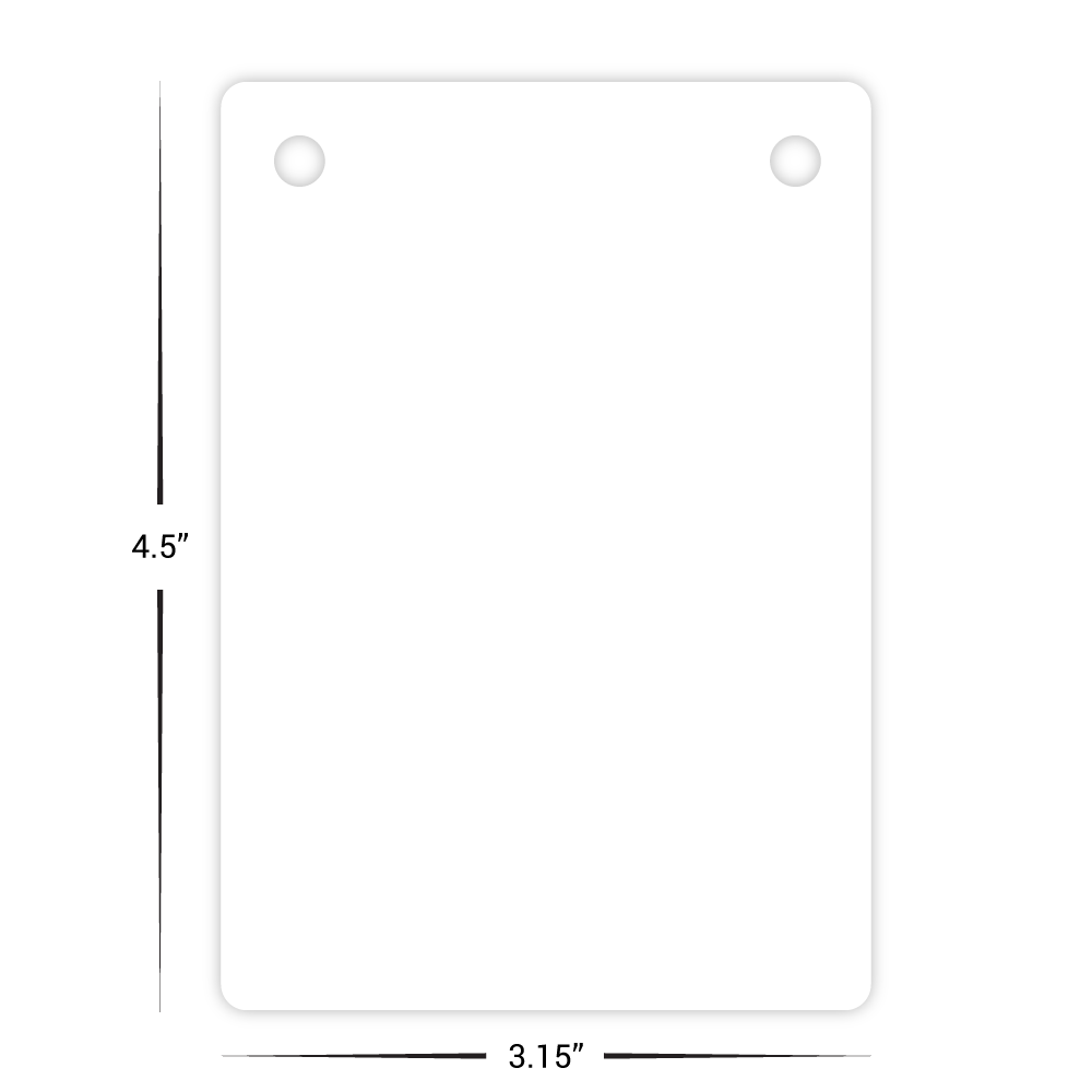 Custom Plastic 3.15" x 4.5" 2 Hole Badge