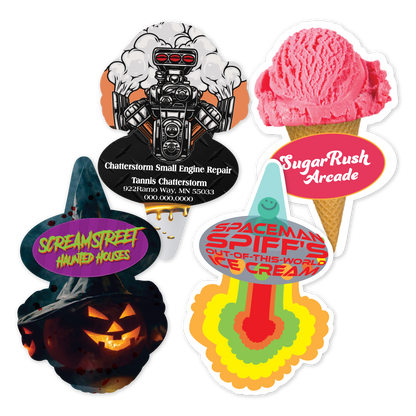 Custom Plastic 3.375" x 2.125" Ice Cream Cone Cards
