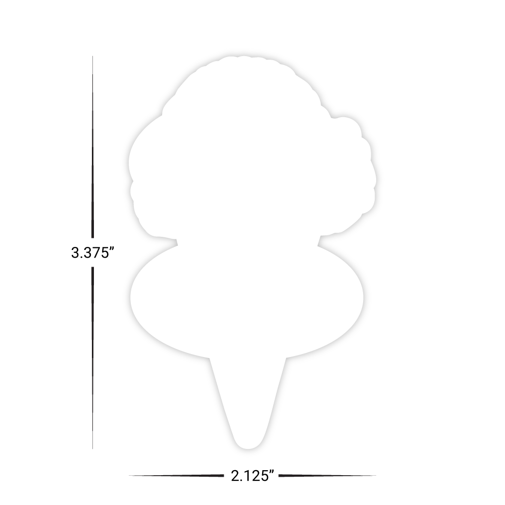 Custom Plastic 3.375" x 2.125" Ice Cream Cone Cards