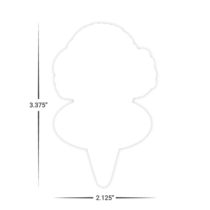 Custom Plastic 3.375" x 2.125" Ice Cream Cone Cards