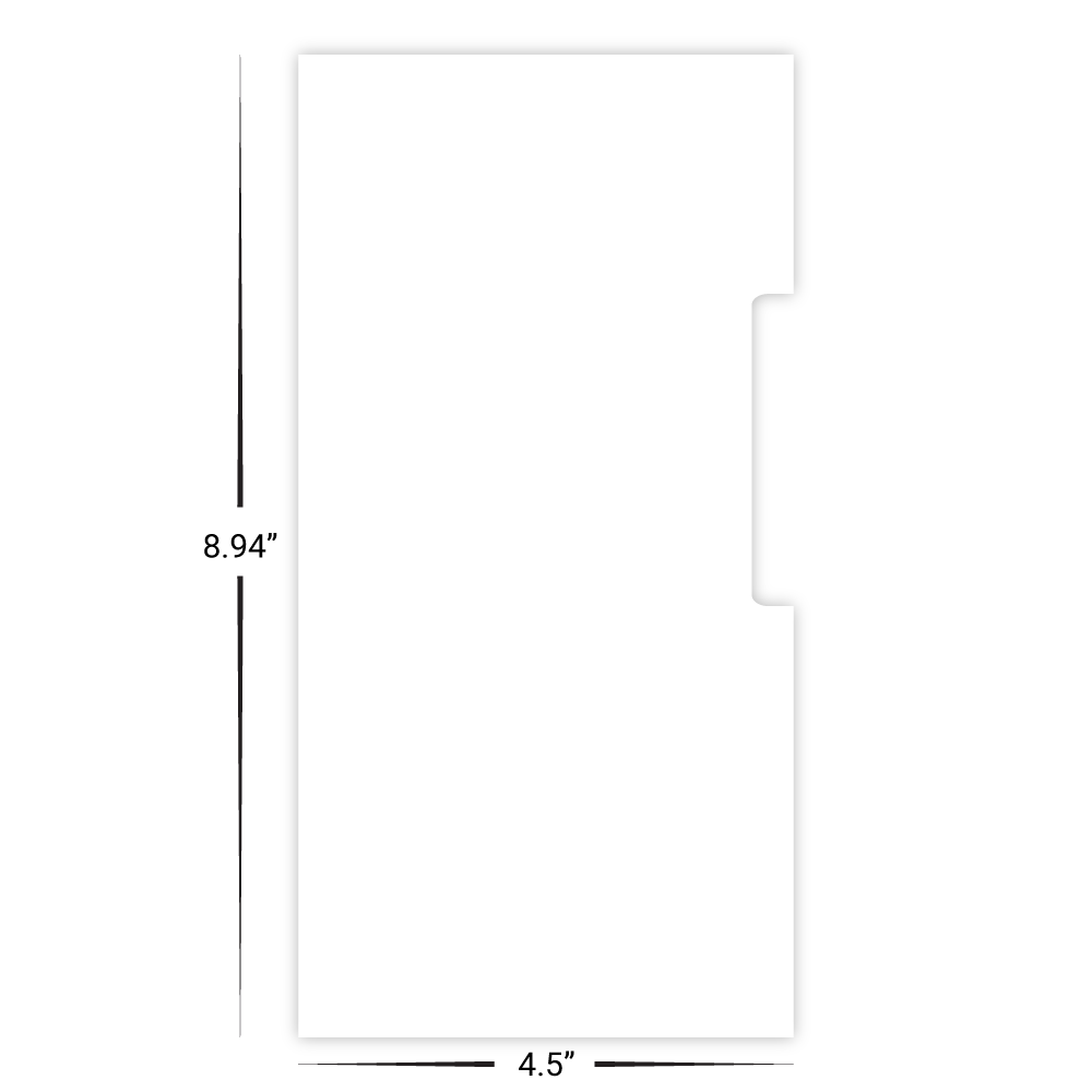 Custom Plastic 4.5" x 8.94" Large Tab Signage
