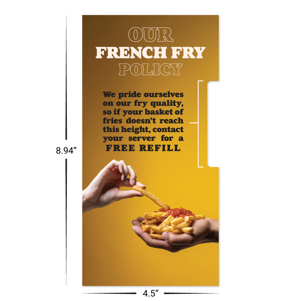 Custom Plastic 4.5" x 8.94" Large Tab Signage
