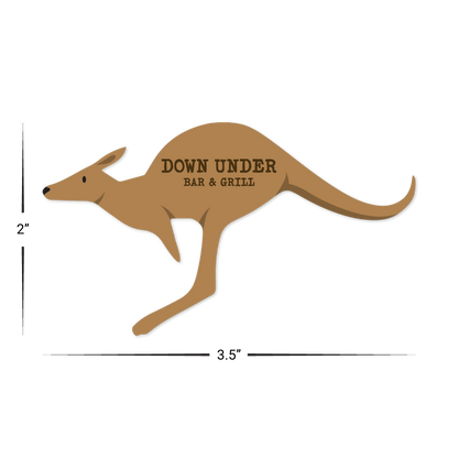 Custom Plastic 3.5" x 2" Kangaroo Shape Cards