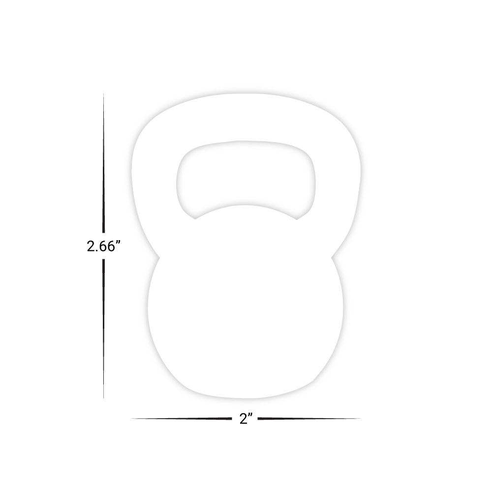 Custom Plastic 2.66" x 2" Kettlebell Key Tags