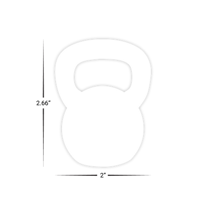 Custom Plastic 2.66" x 2" Kettlebell Key Tags