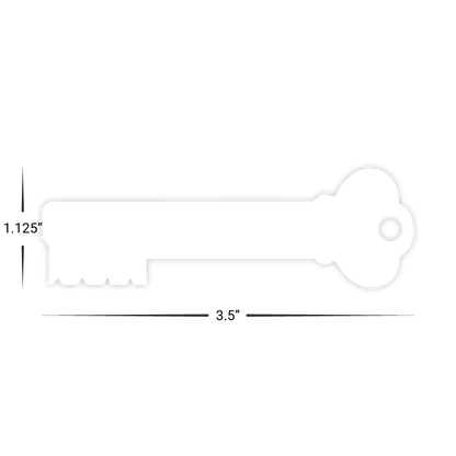 Custom Plastic 3.5" x 1.125" Key Shape Key Tags