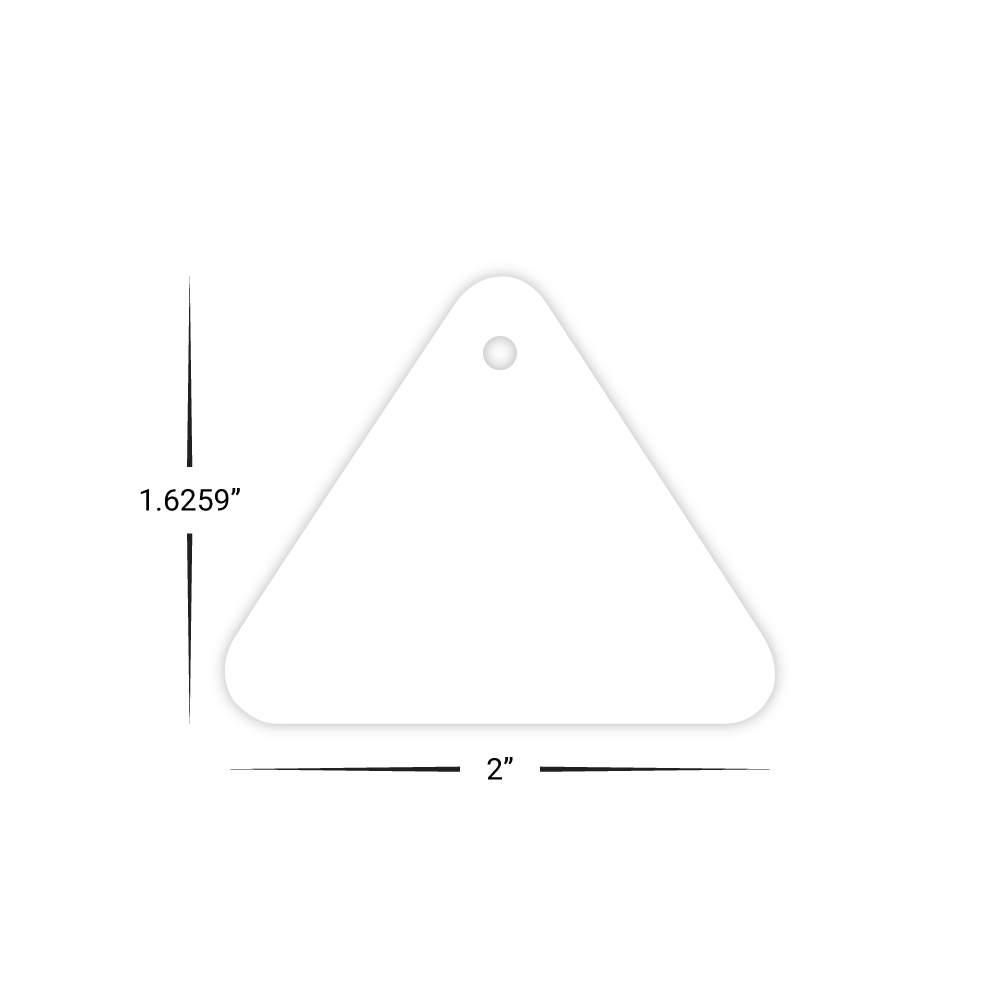 Custom Plastic 2" x 1.625" Triangle Key Tags