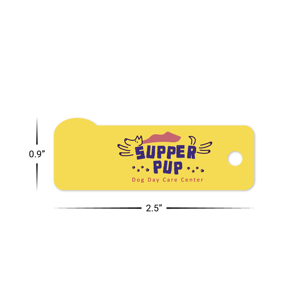 Custom Plastic 2.5" x .9" Key Tags with Bump