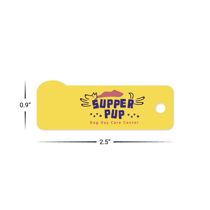 Custom Plastic 2.5" x .9" Key Tags with Bump
