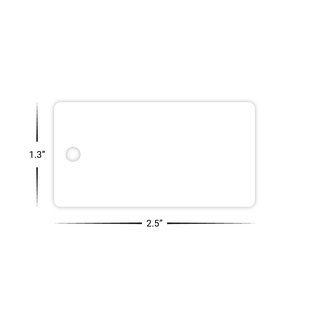 Custom Plastic 2.5" x 1.3" Key Tags
