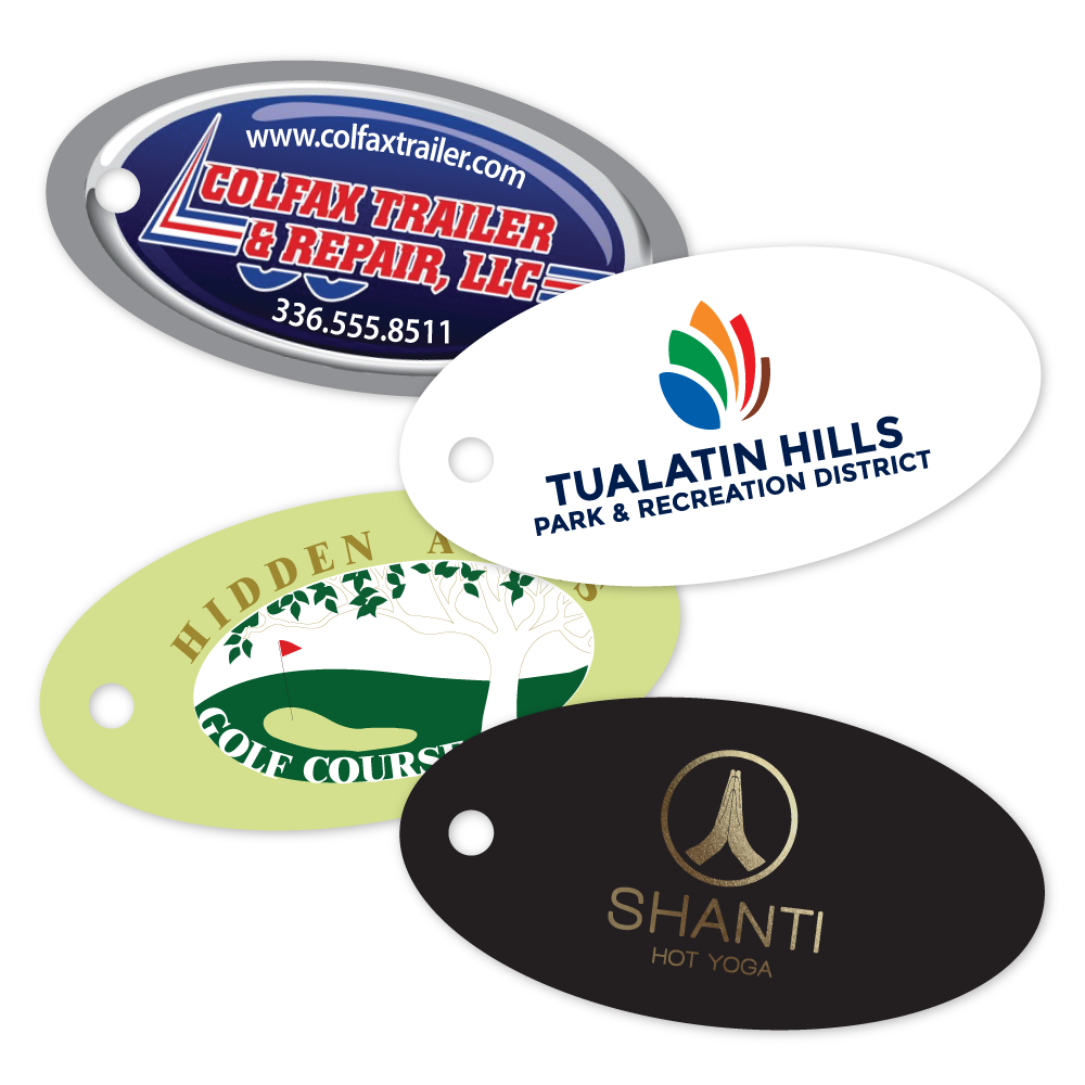 Custom Plastic 2.63" x 1.32" Oval Key Tags