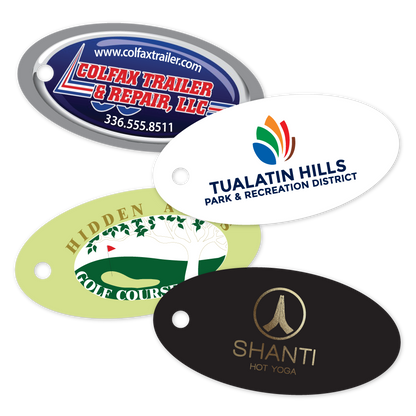 Custom Plastic 2.63" x 1.32" Oval Key Tags