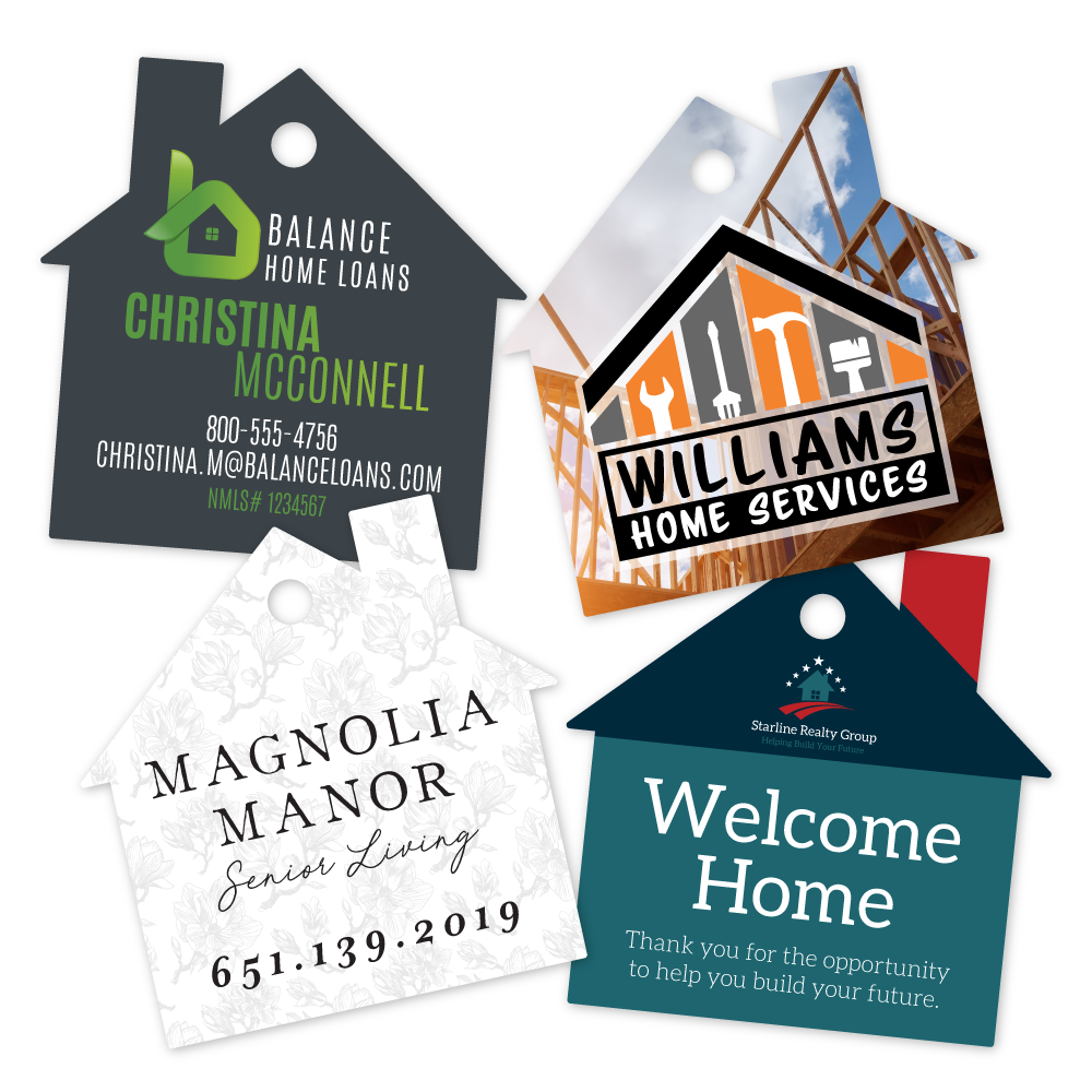 Custom Plastic 2" x 2" House Key Tags