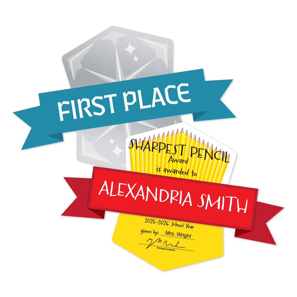 Custom Plastic 11" x 7.4" Badge and Ribbon Shape Signage