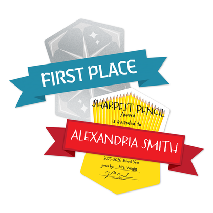 Custom Plastic 11" x 7.4" Badge and Ribbon Shape Signage