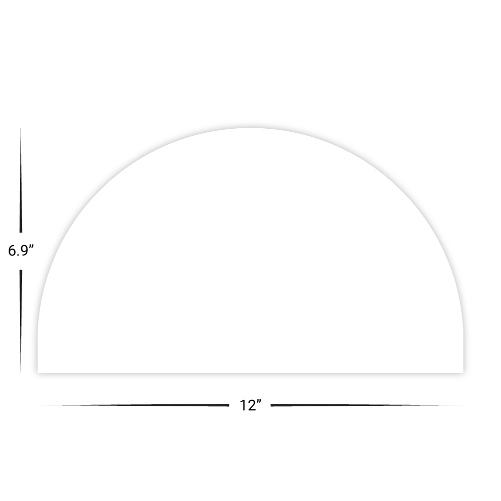 Custom Plastic 6.9" x 12" Half Circle Menu