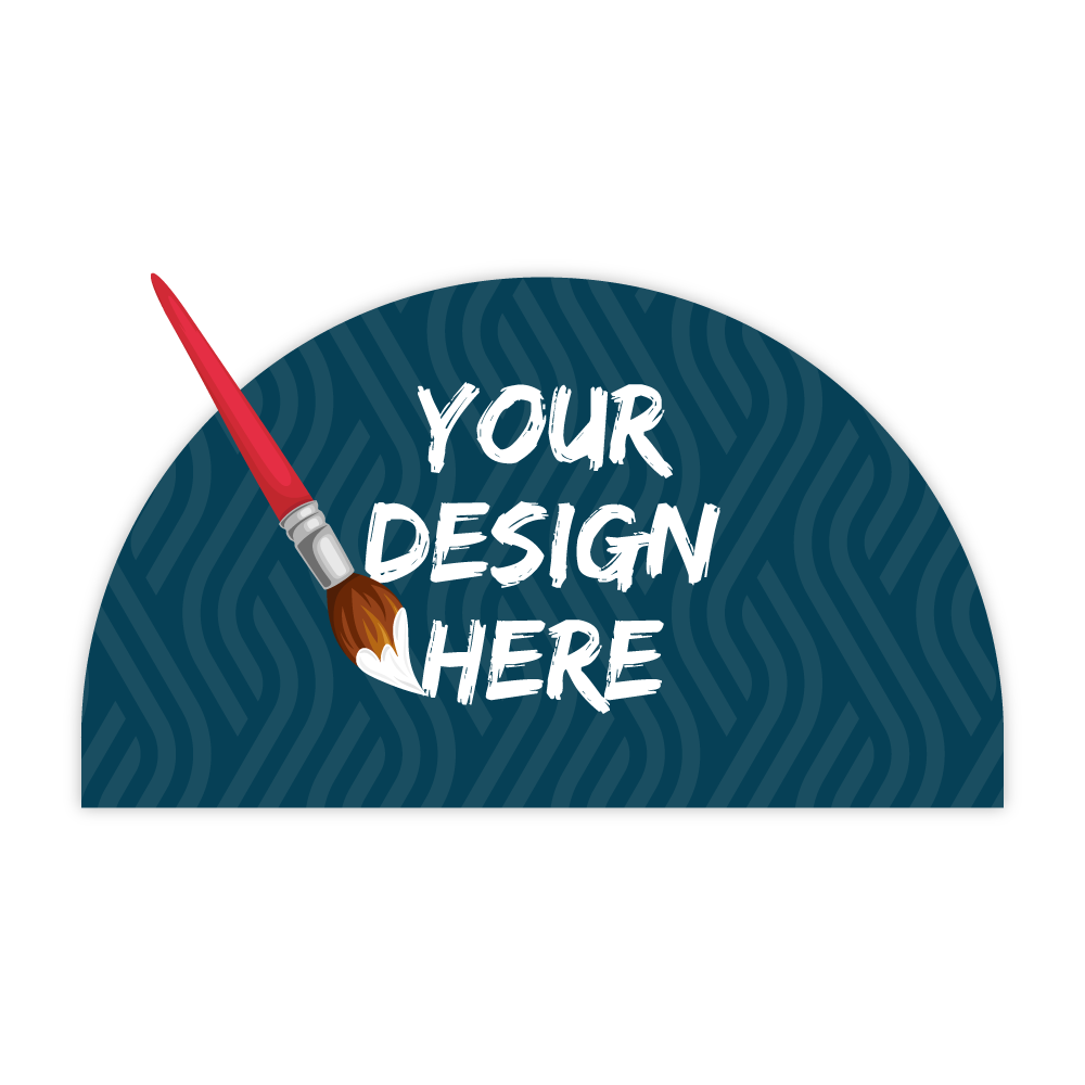 Custom Plastic 6.9" x 12" Half Circle Menu