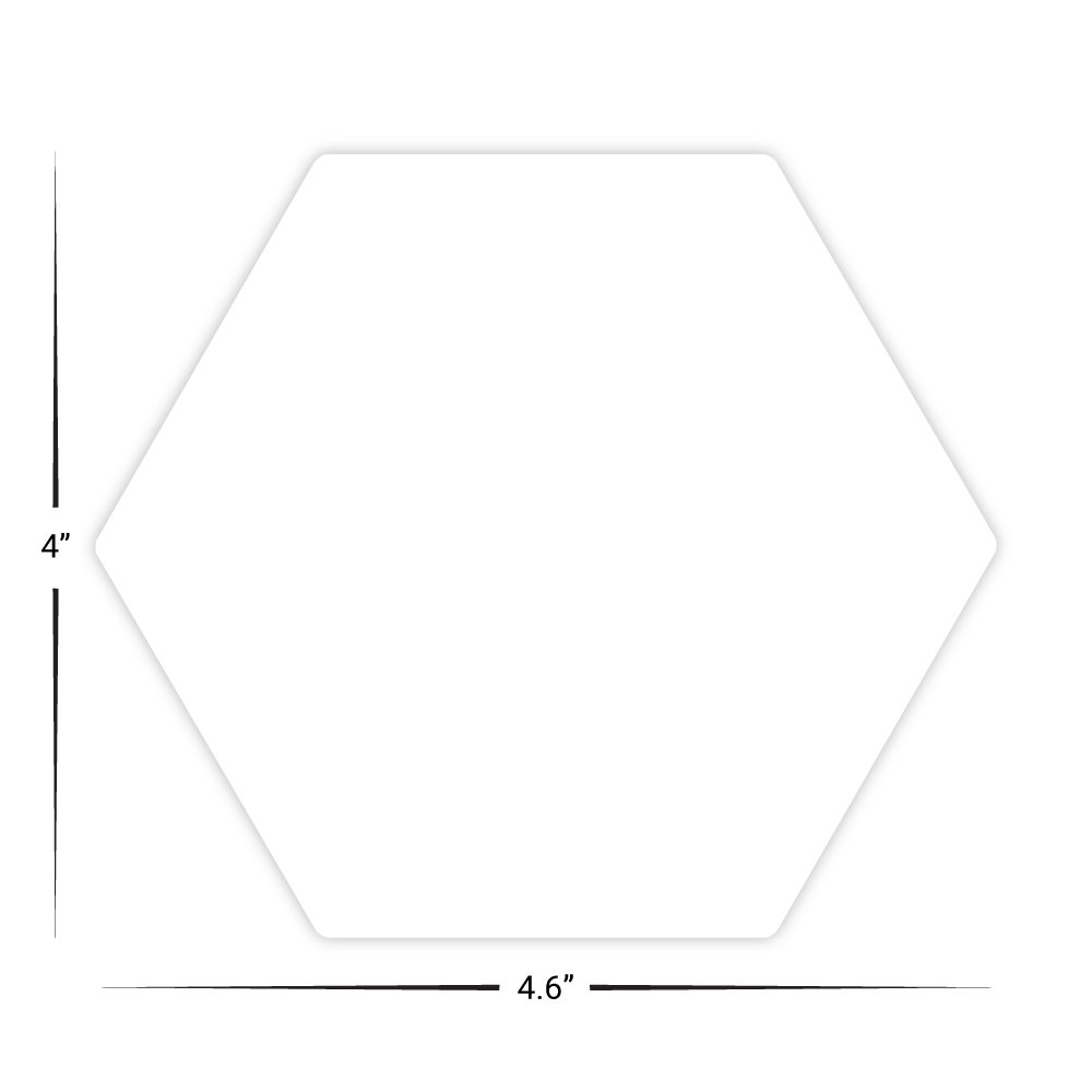Custom Plastic 5" x 3.375" Hexagon Cards