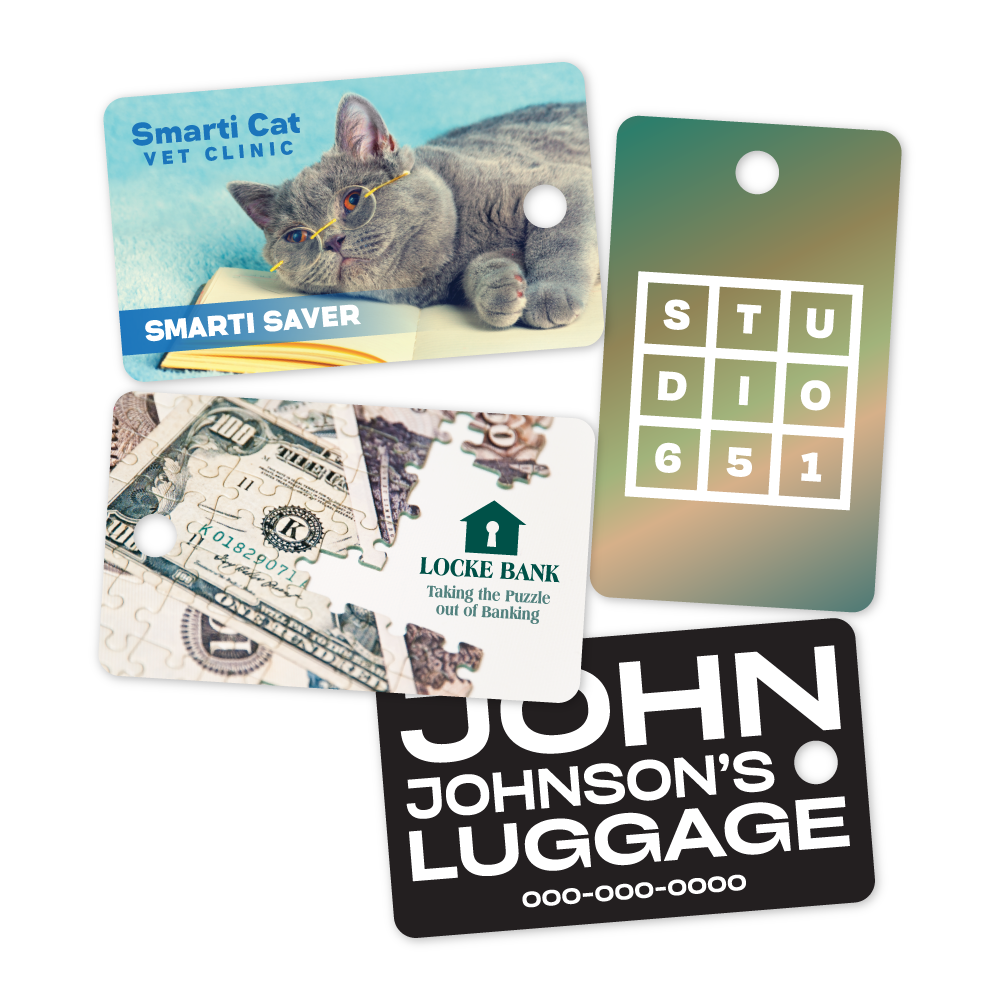 Custom Plastic 2.75" x 1.625" Large Hole Key Tags