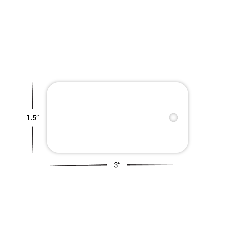 Custom Plastic 3" x 1.5" Large Key Tags