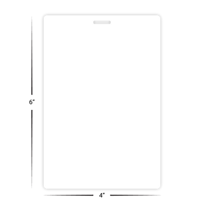 Custom Plastic 4.125" x 6.125" Large Badges