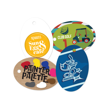 Custom Plastic 2.5" x 1.75" Oval Key Tags