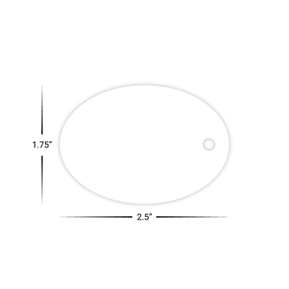 Custom Plastic 2.5" x 1.75" Oval Key Tags