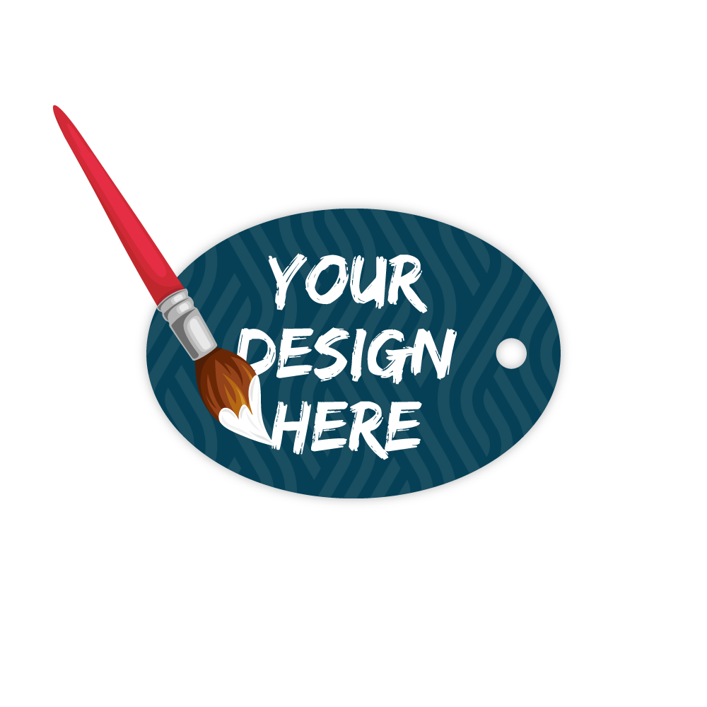 Custom Plastic 2.5" x 1.75" Oval Key Tags