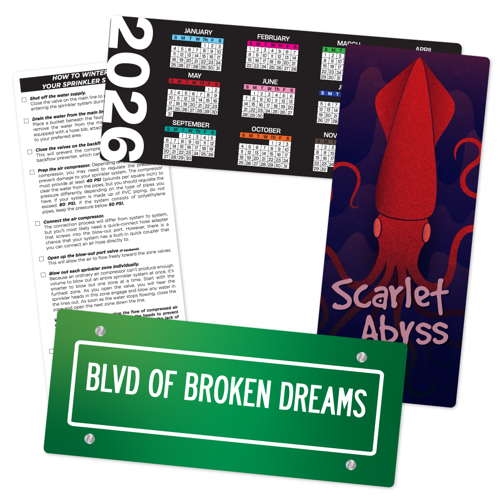 Custom Plastic 3.5" x 8.5" Pointed Corner Menus