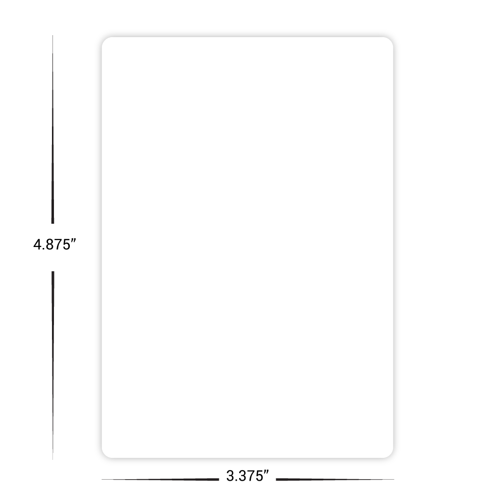 Custom Plastic 3.375" x 4.875" Large Rectangle Cards