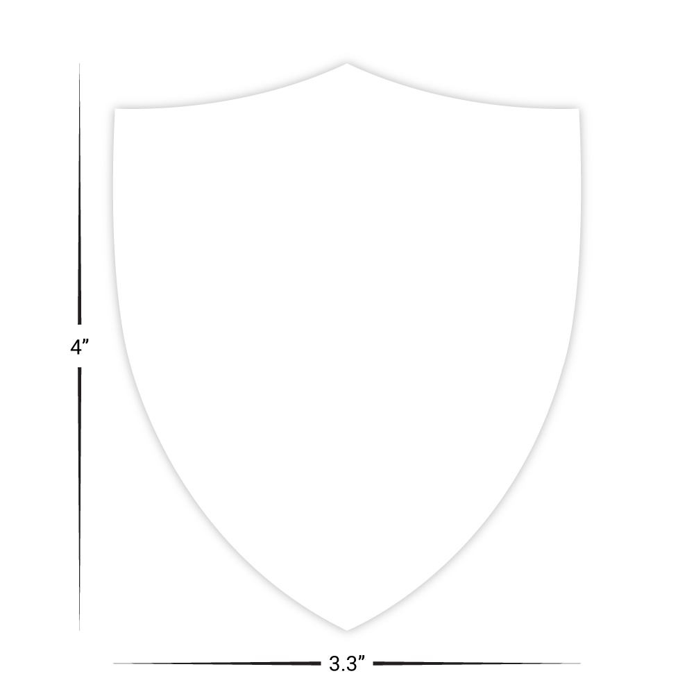 Custom Plastic 3.3" x 4" Shield Shape Cards