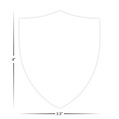 Custom Plastic 3.3" x 4" Shield Shape Cards