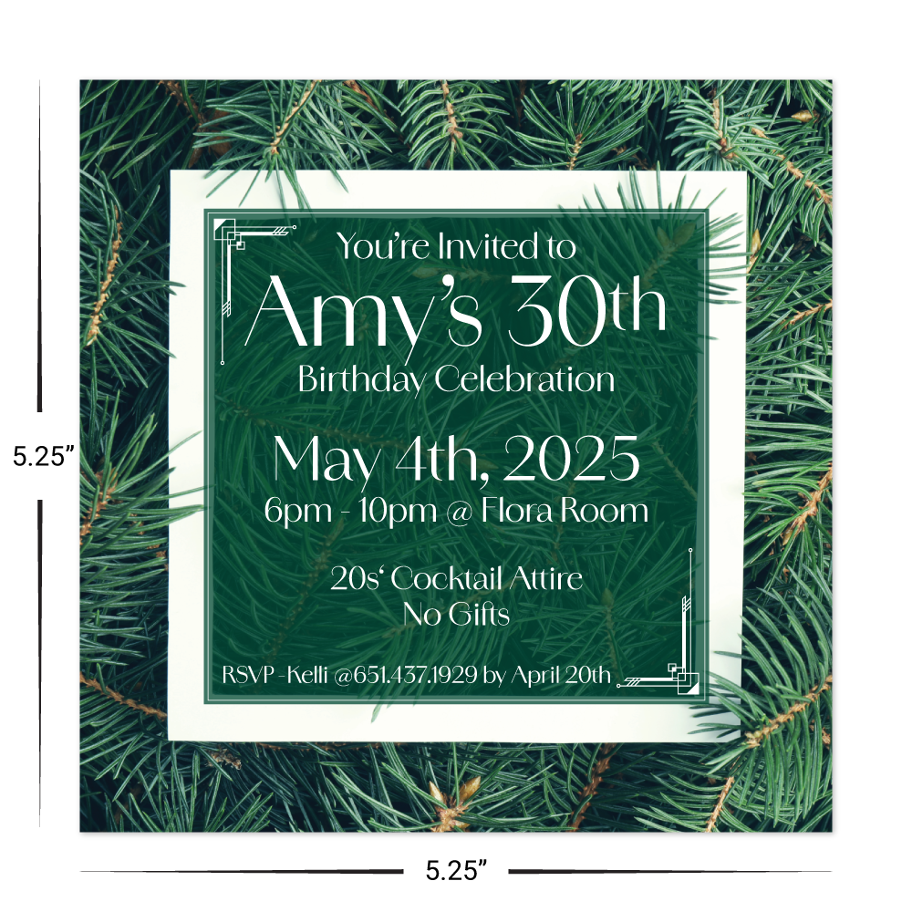Custom Plastic 5.25" x 5.25" Square Signage/Invitation