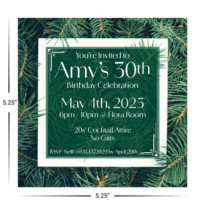 Custom Plastic 5.25" x 5.25" Square Signage/Invitation