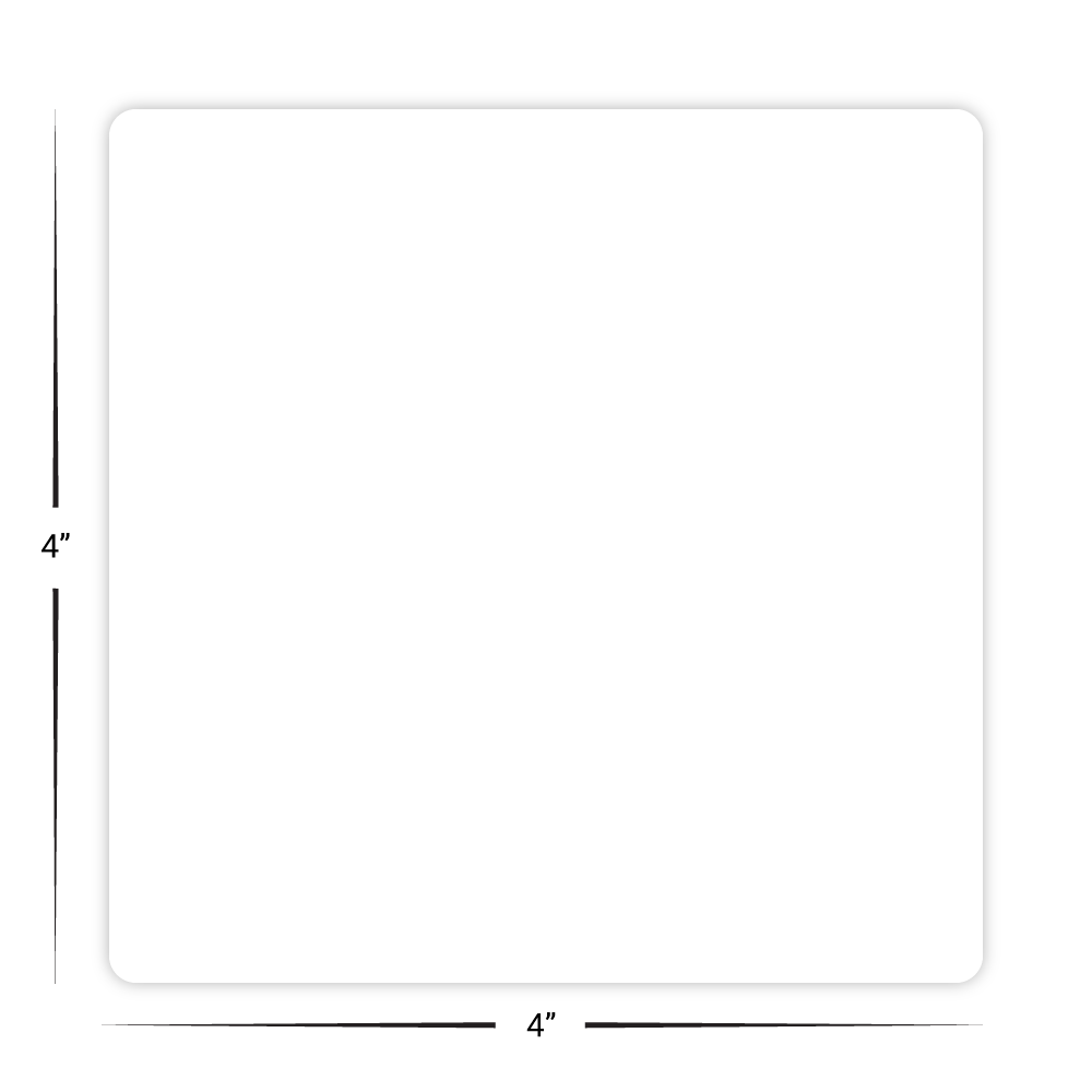 Custom Plastic 4" x 4" Square Cards