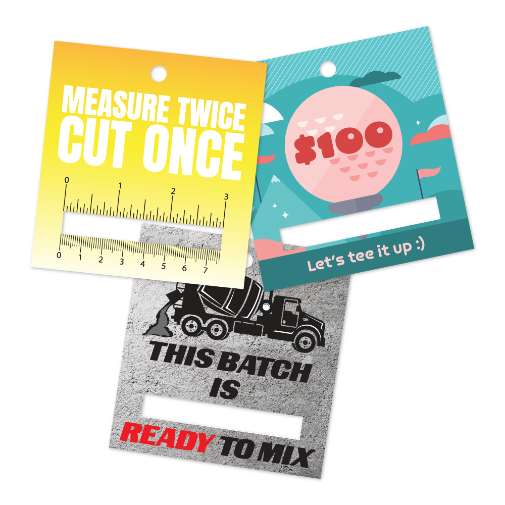 Custom Plastic 4" x 4.25" Large Slot and Hole Tags