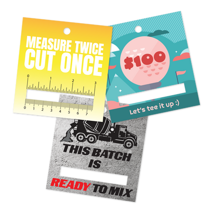 Custom Plastic 4" x 4.25" Large Slot and Hole Tags
