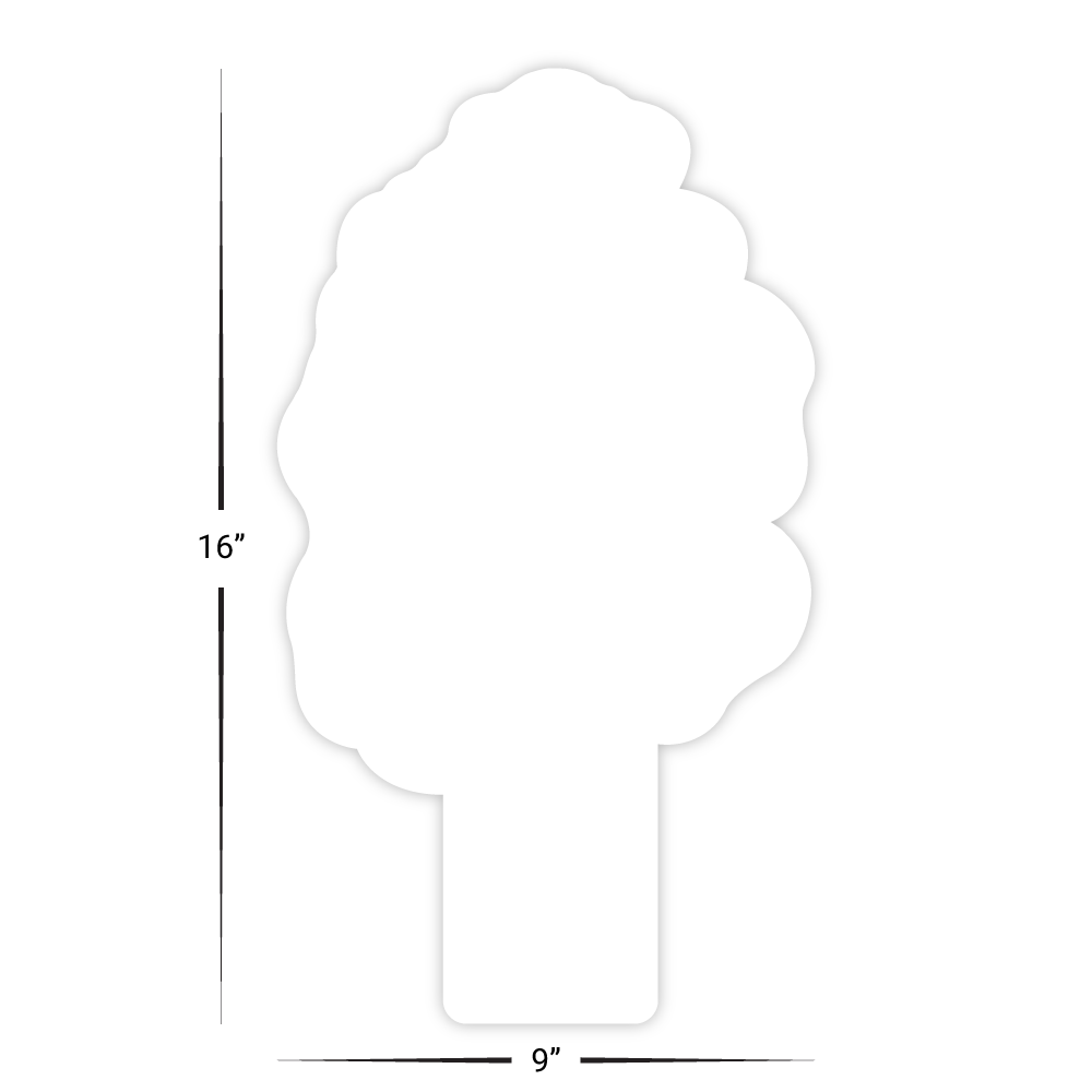 Custom Plastic 9" x 16" Large Tree Shape Signage