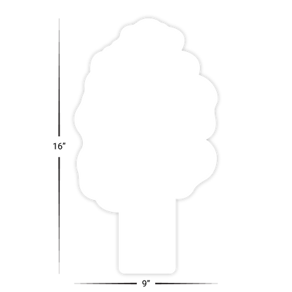 Custom Plastic 9" x 16" Large Tree Shape Signage