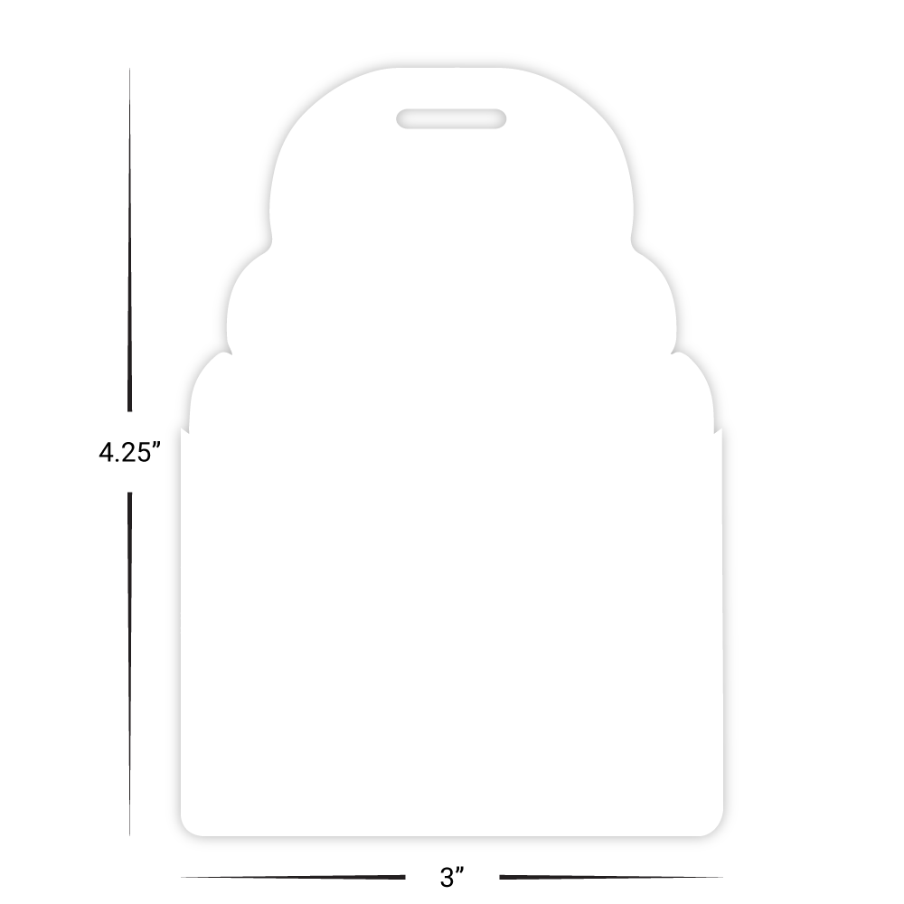 Custom Plastic 3" x 4.25" Large Rounded Top Badges