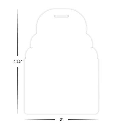 Custom Plastic 3" x 4.25" Large Rounded Top Badges