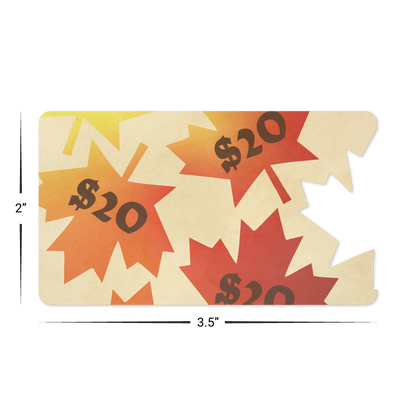 Custom Plastic 3.5" x 2" Leaf Cut Out Shape Cards