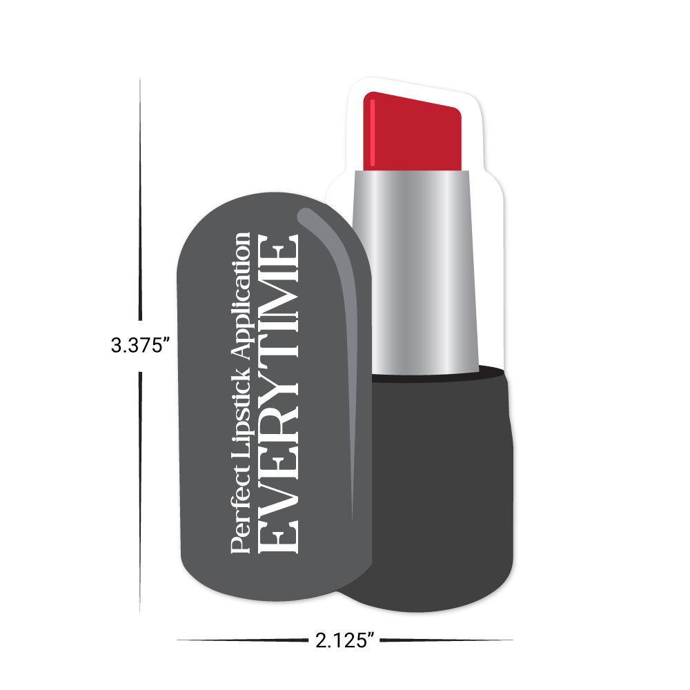 Custom Plastic 3.375" x 2.125" Lipstick Case Shape Cards
